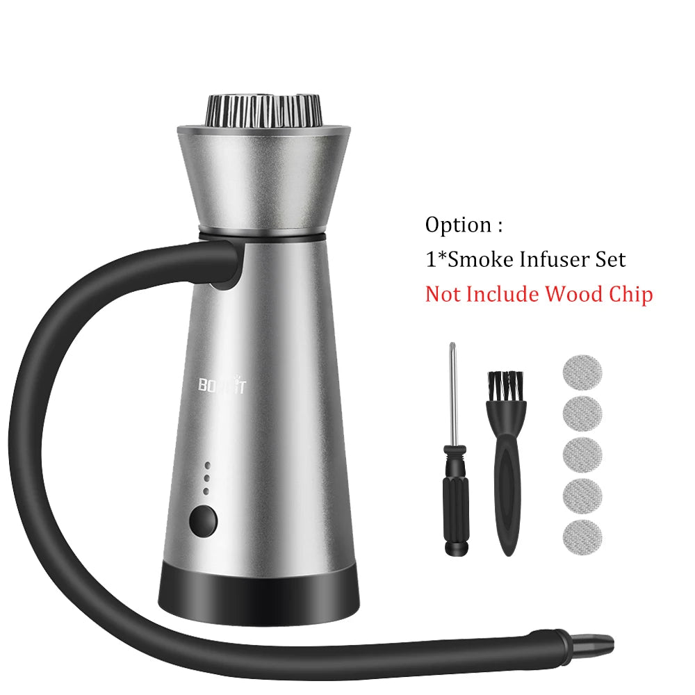 BORUIT SK301B Smoker Infuser Portable Molecular Cuisine Smoking Gun Added Flavor for Meat BBQ Cocktails Kitchen Cooking Tools