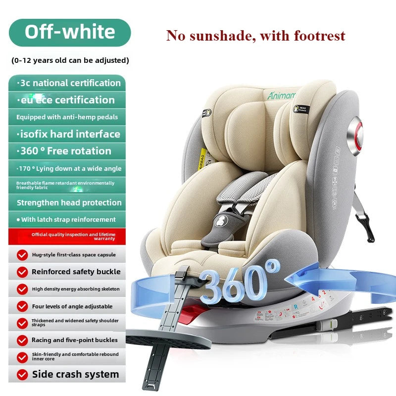 Universal 360° rotation Child Car Safety Seats baby car seat sit chair for 0-12 years old ISOFIX steel interface for newborn
