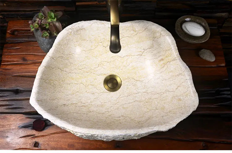 Stone platform basin Art marble washbasin Pool Bathroom Balcony Outdoor courtyard Household