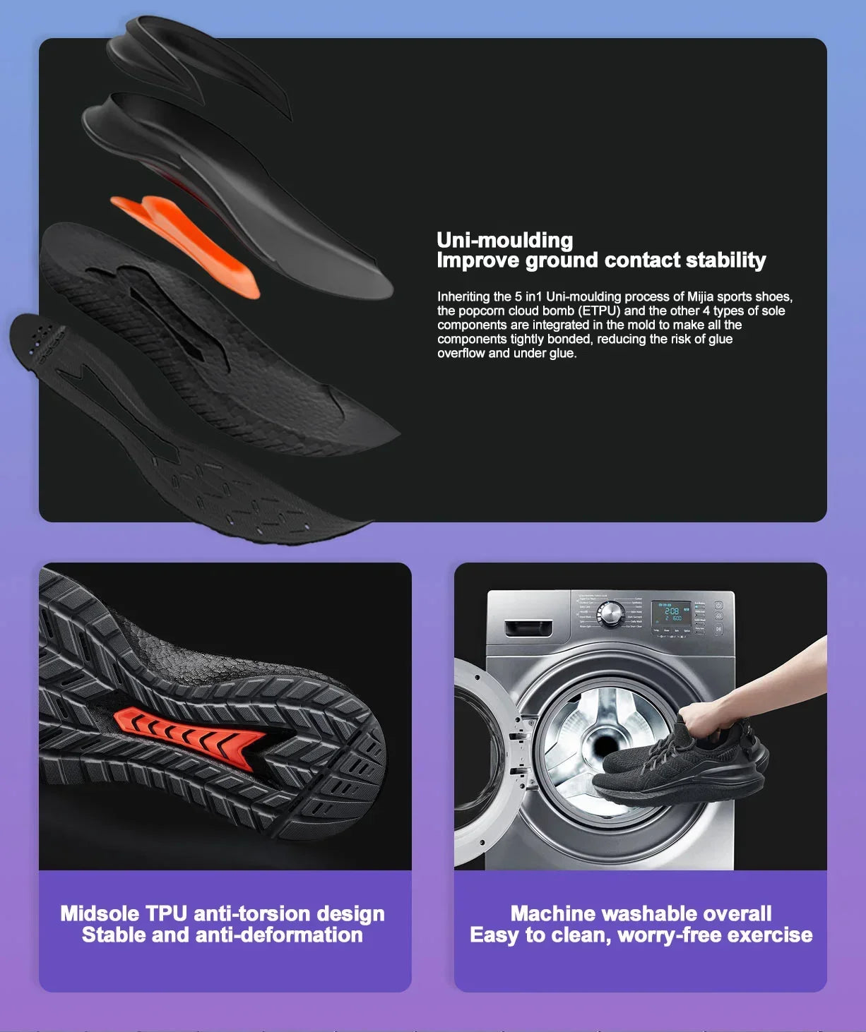 Classic Mijia Sneakers 4 Upgrade Men Fashion Breathable Shock-absorbing Sports Running Shoes Flying Woven Male Non-Slip Shoes