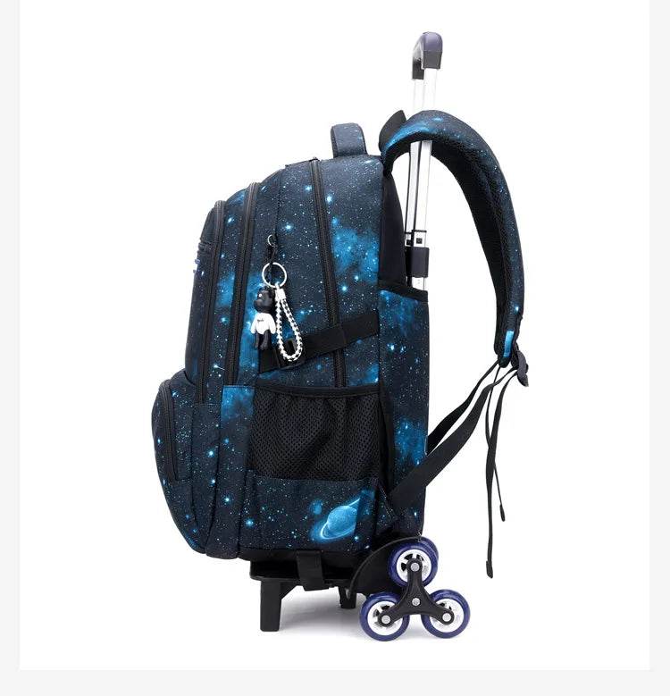 Children School bag with wheels school backpack On wheels School Trolley backpacks bags for boys wheeled School Rolling backpack - AIAZ