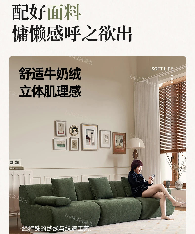 Design Large Green Sofas European Filler Armrest Salon Living Room Sofas Compressed Bedroom Lazy Divano Compresso Home Furniture