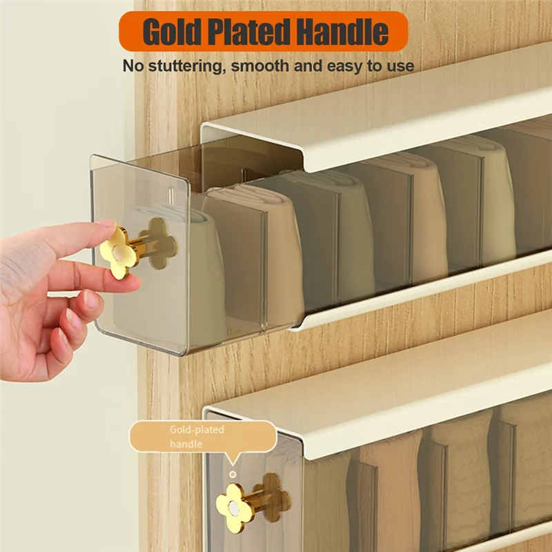 Wall-Mounted Drawer Storage Box, Transparent Multi-Grid Design, Suitable For Underwear, Socks And Ties