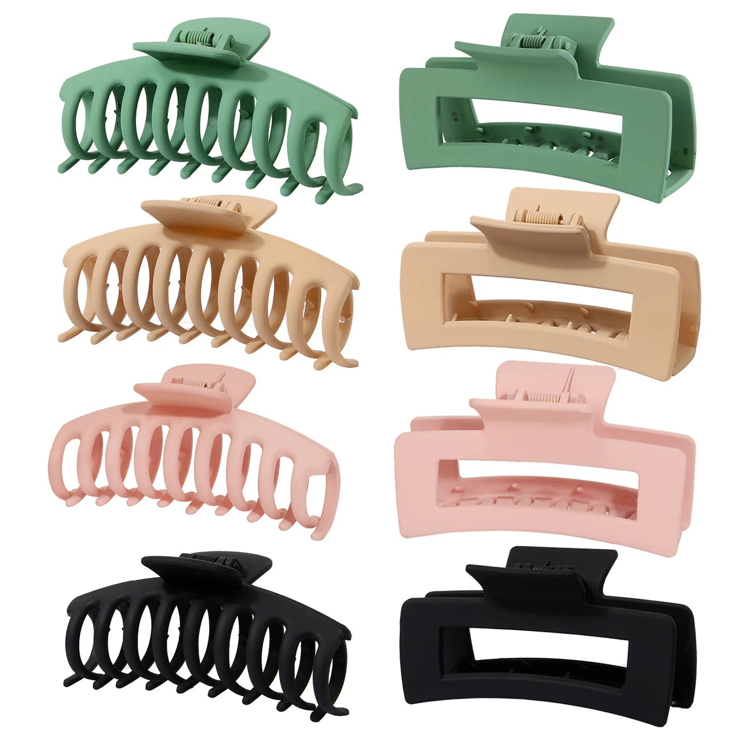 8Pcs Hair Clips for Women 4.3 Inch Large Hair Claw Clips for Women Thin Thick Curly Hair Big Matte Banana Clips Strong Hold jaw