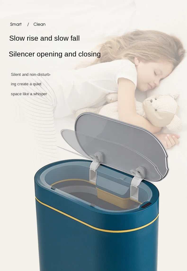 7L Trash Can Smart Sensor Trash Can Automatic Household Electronic Kitchen Trash Bin Toilet Waterproof Narrow Seam Sensor Bin