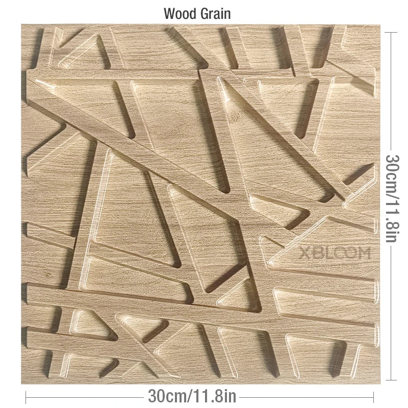 12 Pcs 30cm 3D wall sticker decorative ceiling living room Wood grain wallpaper waterproof 3D Wall panel bathroom kitchen Hotel