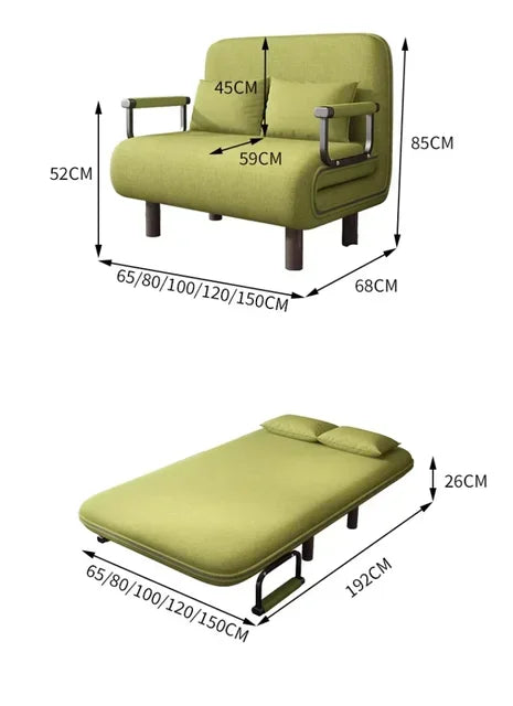 Modern Simple Foldable Sofa Bed Multi-functional Internet Celebrity Living Room Double Push Retractable Sofa Home Furniture