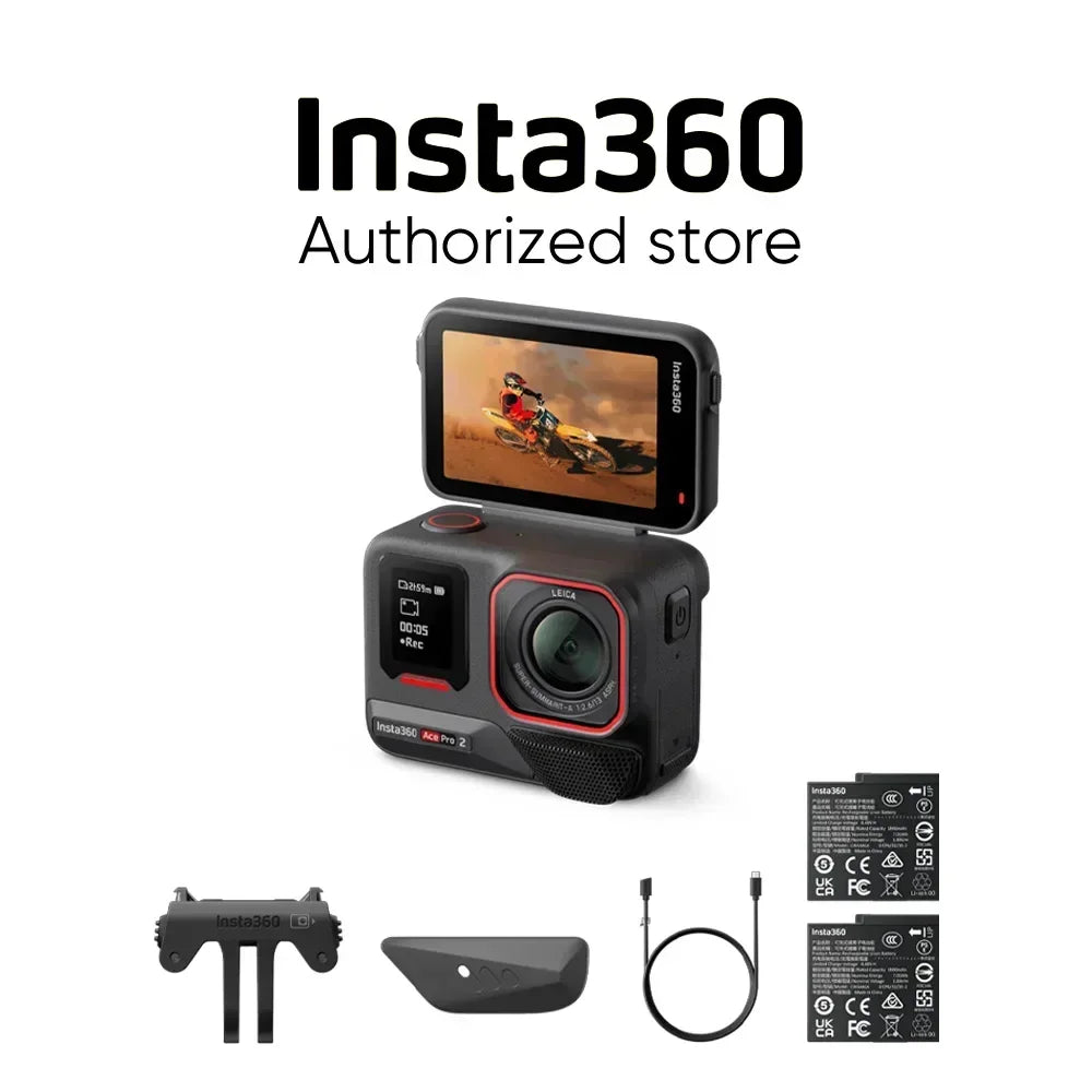 Original Insta360 Ace Pro 2 8K AI Powered Action Cam - Dual Battery Standard Bundle 360 derece aksiyon kamera  4k camera  go pro
