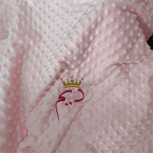 Personalized Bubble Minky Fleece Baby Blanket with Name DIY Custom Toddler Crib Stroller Blanket For Newborn Baby Birthday Gift