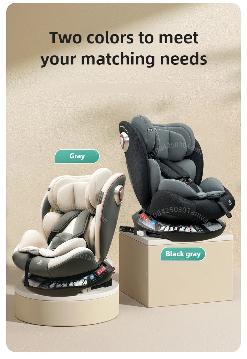 Car safety seat, 0-12-year-old growth type safety seat, ISOFIX hard interface+LATCH stability is good, preventing rollover