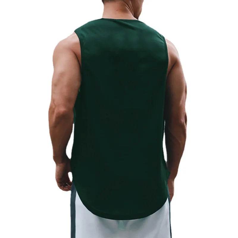 Summer Men's Gym Tank Top Fitness Training Clothing Quick-drying Loose Bodybuilding Sleeveless Shirt Men Fashion Basketball Vest - AIAZ