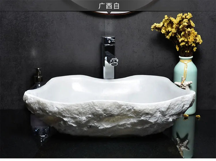 Stone platform basin Art marble washbasin Pool Bathroom Balcony Outdoor courtyard Household