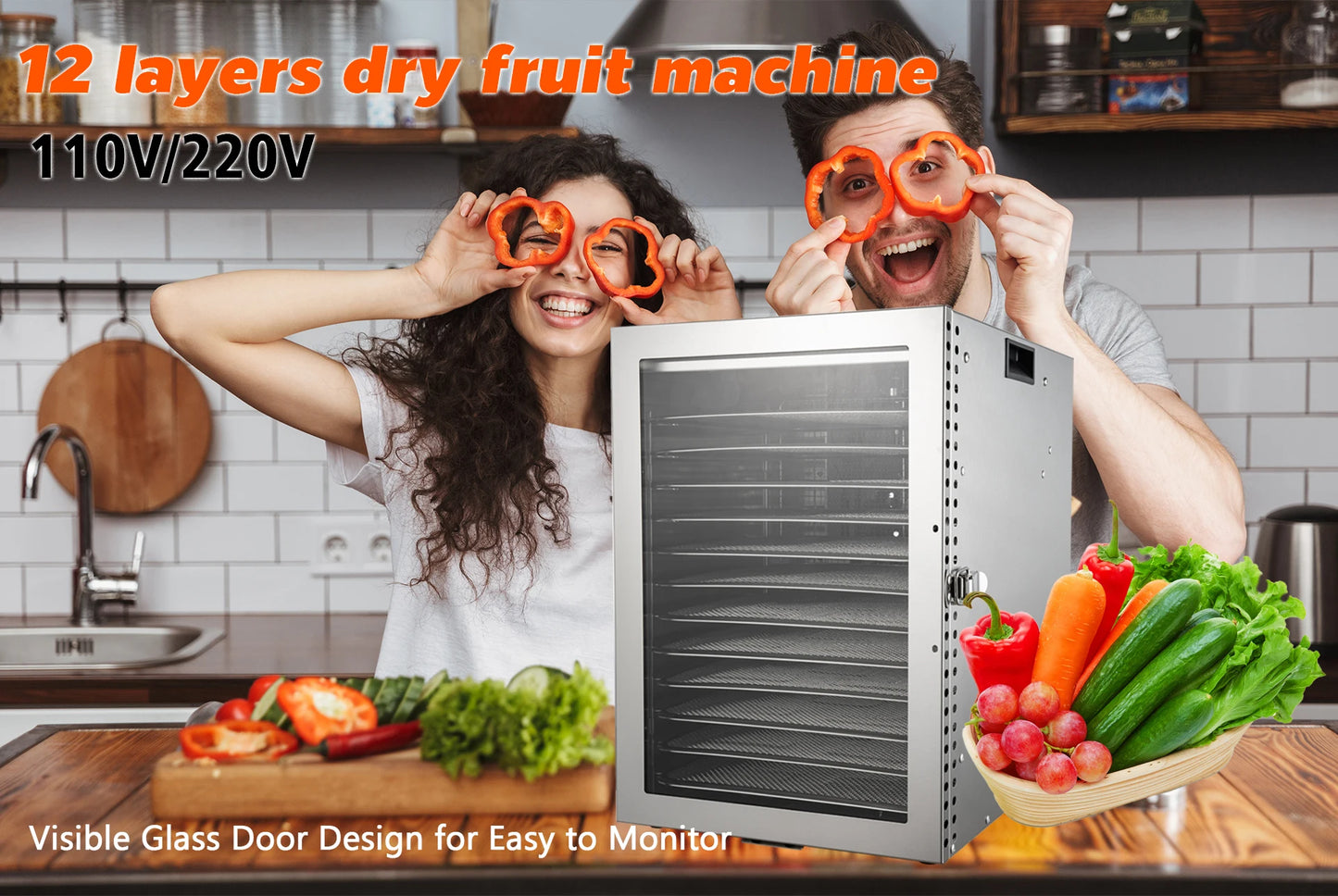 220V 110V Dry Fruit Machine Food Dehydration Dryer Fruit Dryer Commercial Stainless Steel Food Dryer Dried Vegetables Pet Snacks