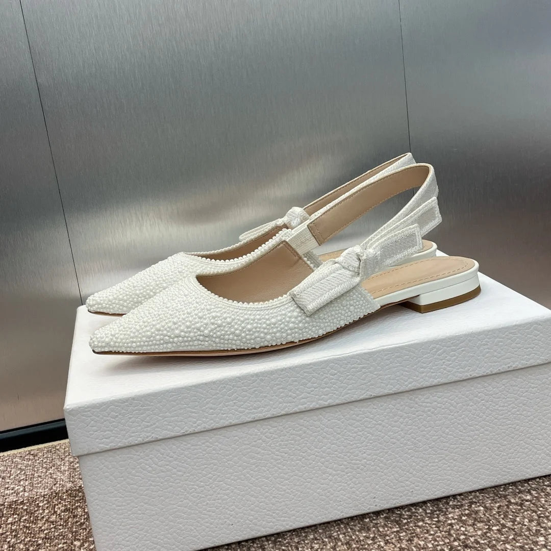 Top Quality Luxury Womens Sandal Casual Lace Flat Fashion Embroidered Muller Shoes Designer Silk Leather Soled High Heel