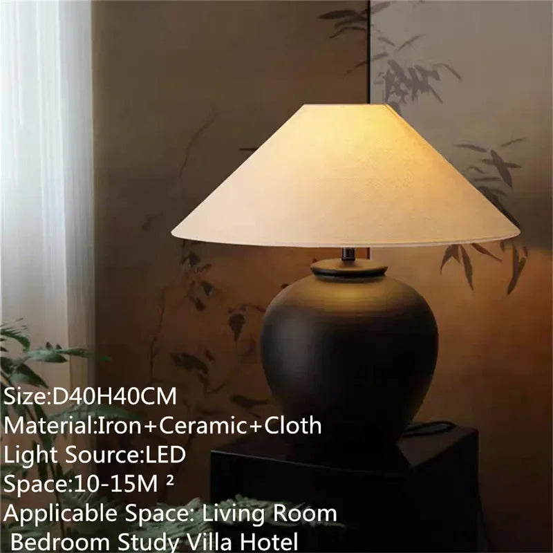 ULANI Contemporary Ceramic Table Lamp American Retro Creativity Living Room Bedroom Study Villa Hotel Homestay Desk Light