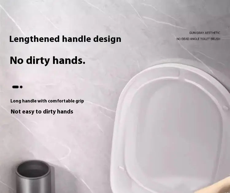 Toilet brush holder, no punching space aluminum wall-mounted toilet cleaning brush, easy to clean, toilet brush for bathroom