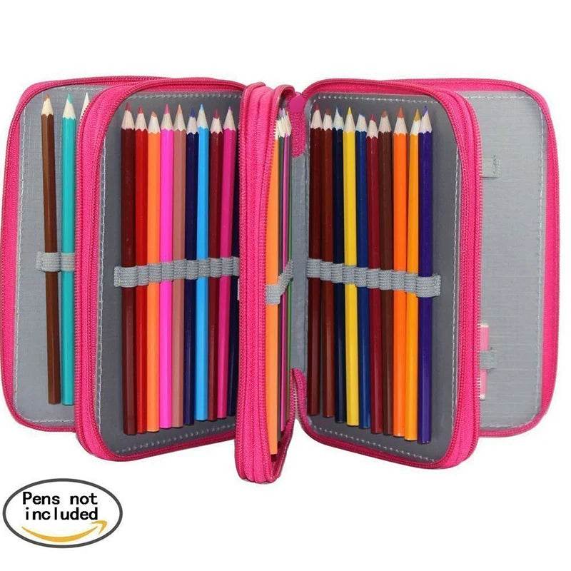 School Pencil Case Supplies Kit 36/48/72 Slot Stationery Pencilcase for Girls Compartment Pen Box Large Cartridge Bag Acsesories - AIAZ
