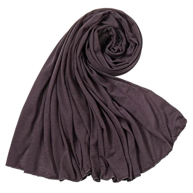 Hot Muslim Fashion Woman Soft Hijabs Scarf Shawl Plain Cotton Jersey Scarves Turban Women Long Shawls Head Wrap Headband Abaya - AIAZ