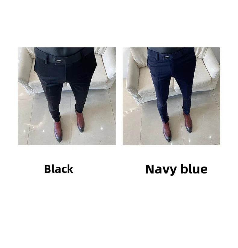 Men Dress Pants 2025 Autumn New Suit Pants Solid Business Casual Straight Slim Fit Trouser Formal Pantalones Hombre Men Clothing - AIAZ