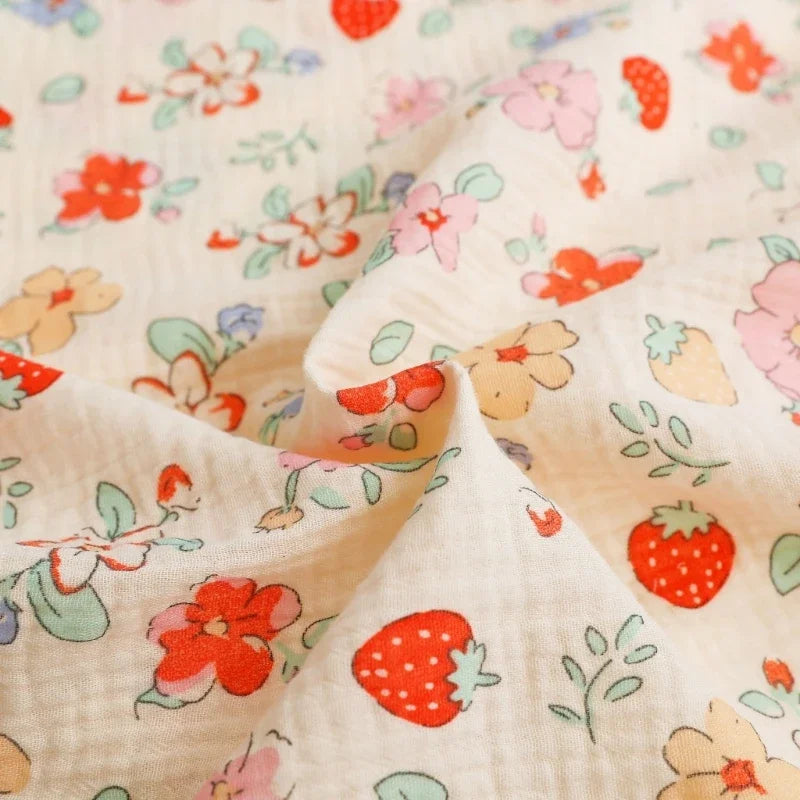 Baby Cotton Muslin Swaddle Blanket Floral/Animal Print Stroller Blanket Infant Diaper Newborn Receiving Blanket
