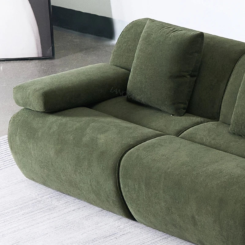 Design Large Green Sofas European Filler Armrest Salon Living Room Sofas Compressed Bedroom Lazy Divano Compresso Home Furniture