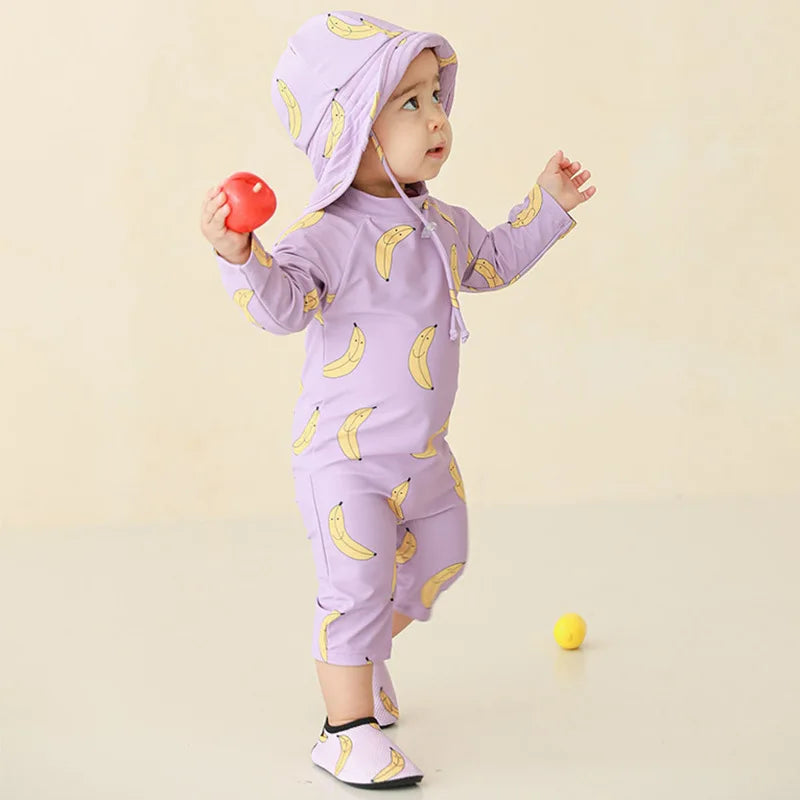 Children's one-piece swimsuit sun protection quick-drying baby underwater swimming suit boys and girls swimwear toddler swimsuit