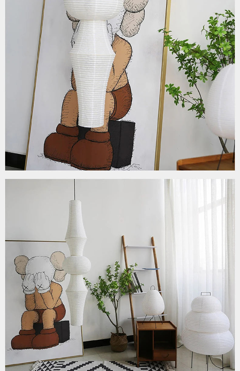 Janpanese Akari Rice Paper Lamp modern Noguchi Yong Pendant Lamp Living Room Bedroom Corner Designer Light