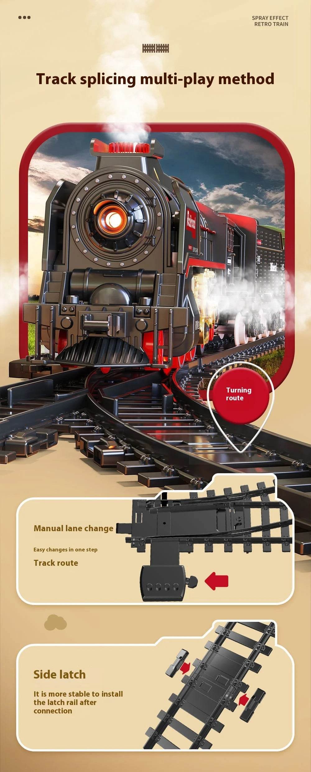 Electric Remote Control Steam Train Toy Green Children's Small Train Color Box Boy's Birthday Gift - AIAZ