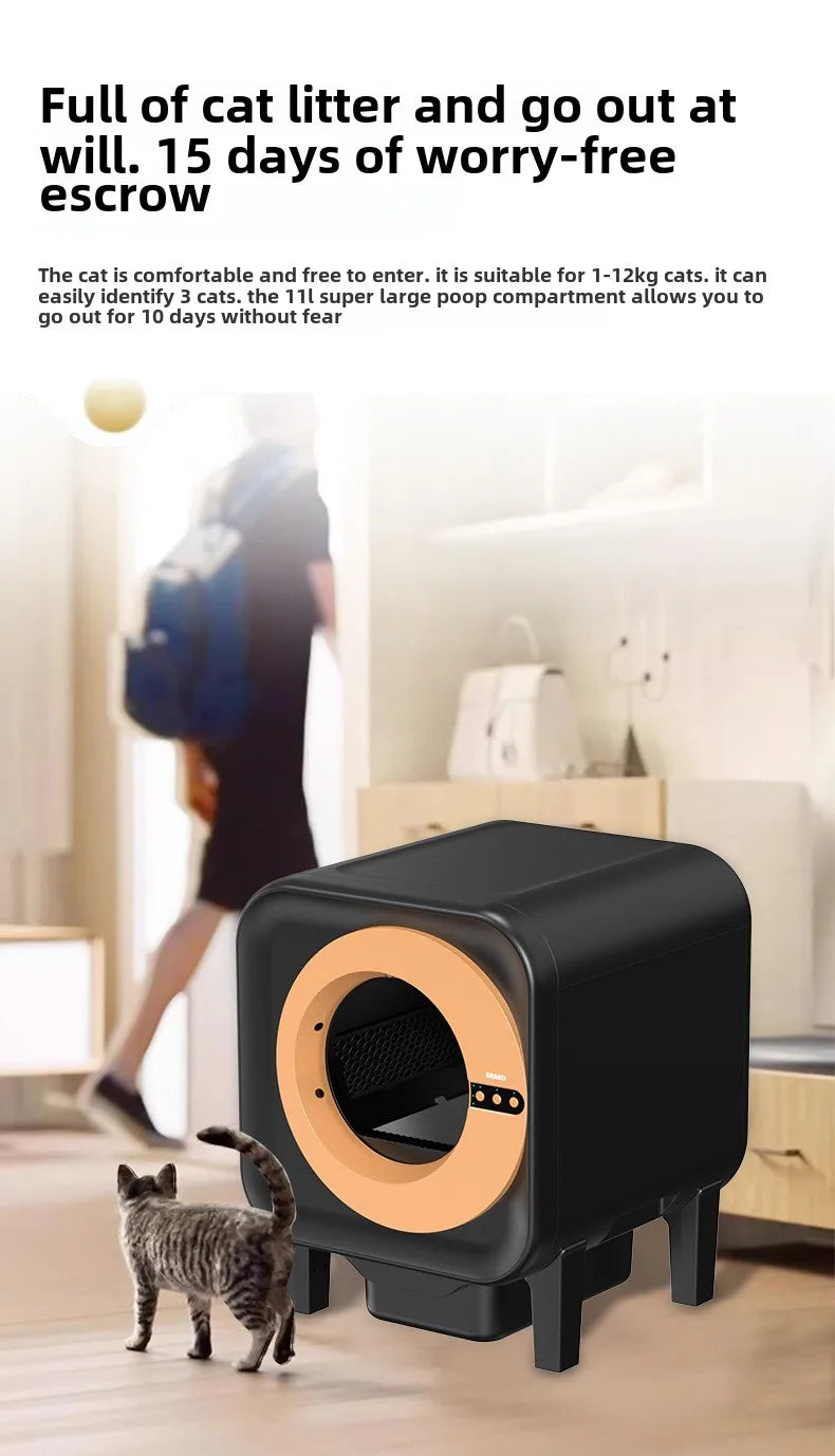 Intelligent Cat Litter Box, Cat Toilet, Electric APP Control Pet Litter Box, Large Size, Automatic Feces Shovel, Anti Splash