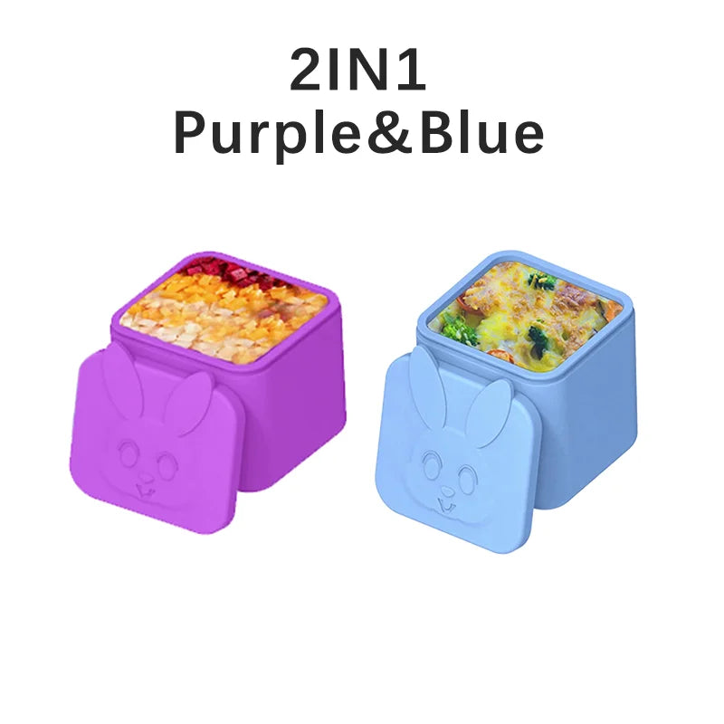 Non-stick Silicone Lunch Box For Kids Sauce container With Lid Small Lunch Box Accessories Dip Container Food storage container