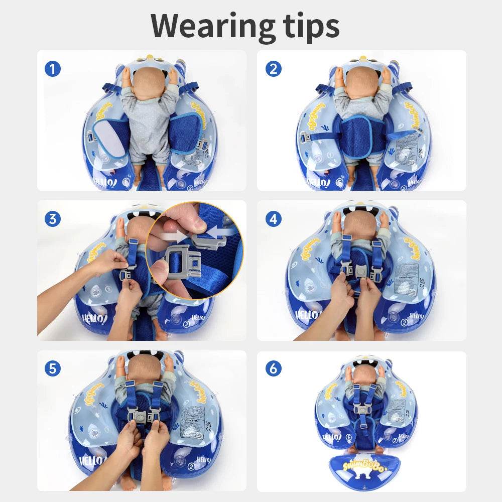 Swimbobo Kids Inflatable Baby Floating Water Toy Swimming Floats Waist Trainer Child Swim Pool Ring PVC Children Float - AIAZ