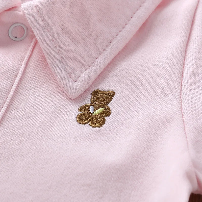 Newborn Baby Boy Romper 0-12 Months 2023 Summer Solid 5 Colours Polo Babe Girl Clothes Jumpsuit