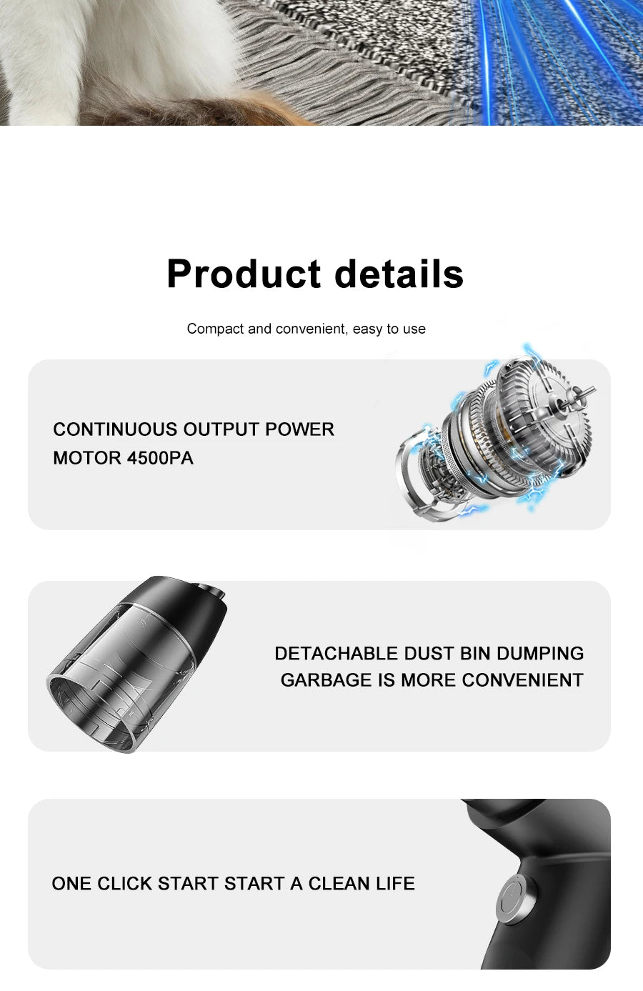 Handheld Portable Dualuse Wireless Vacuum Cleaner Household Car Mounted High-power 3500pa Suction Multifunctional Vacuum Cleaner