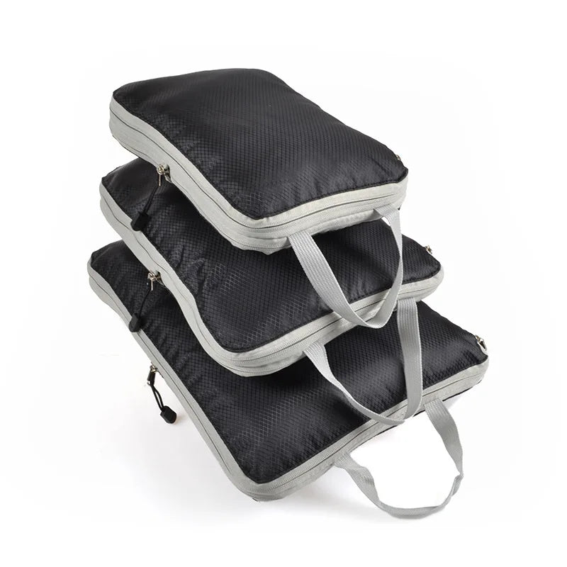 Travel Compression Packing Cubes Suitcase Luggage Organizer Set Zipper Foldable Storage Bag for Clothes Shoes Travel Accessories