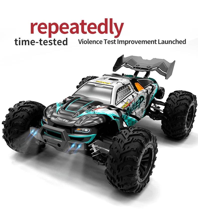 1:16 4WD RC Car 70KM/H Or 50KM/H With LED Remote Control Cars High Speed Drift Monster 4x4 Truck for Kids vs Wltoys 144001 Toys - AIAZ