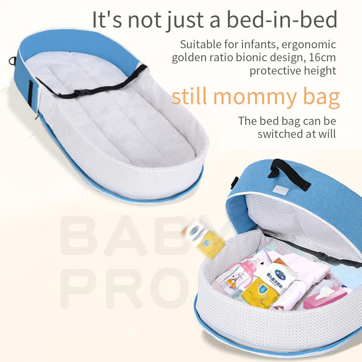 Folding Anti-crush Baby Crib Convenient Bed Middle Bed with Mosquito Net Comfortable Mattress Travel Crib for Newborn Baby Bed