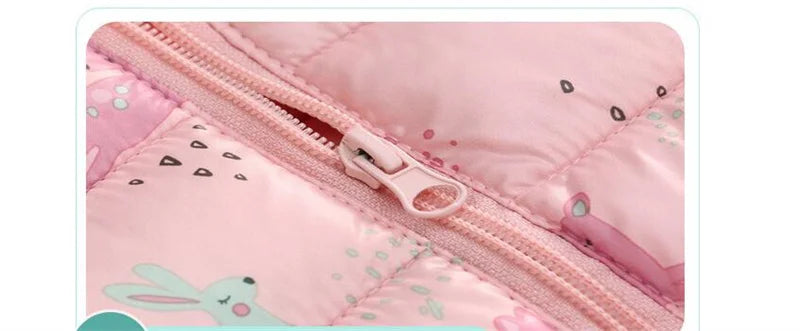 Baby Boys Girls Jackets For Kids Cartoon Bear Zipper Coats Autumn Boys Warm Hooded Down Jackets Children Christmas Outerwear