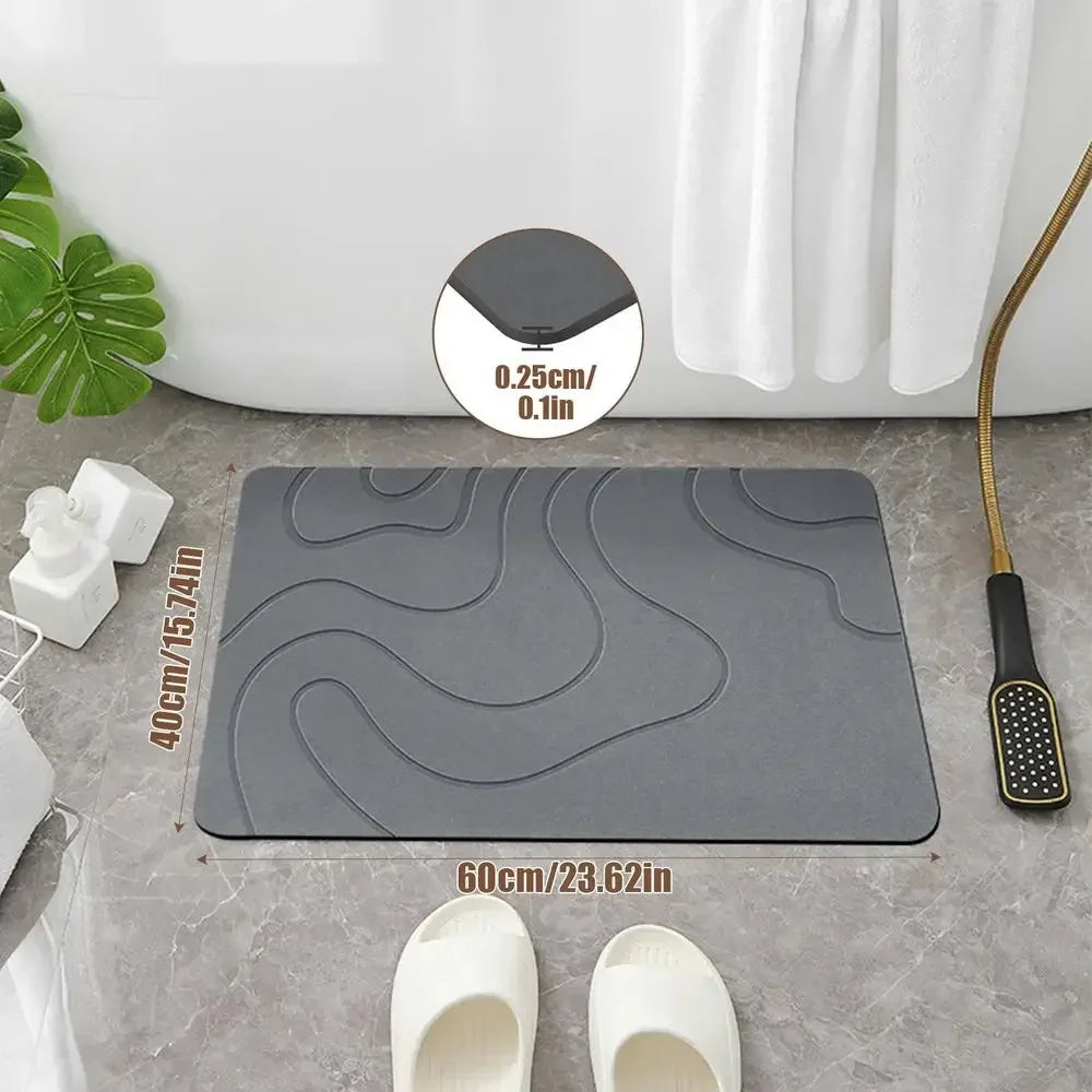 Absorbent Stone Bath Mat Toilet Door Non-slip Mat Entryway Rugs Bathroom Rugs FloorMat Quick Drying Diatomite Stone Shower Mats