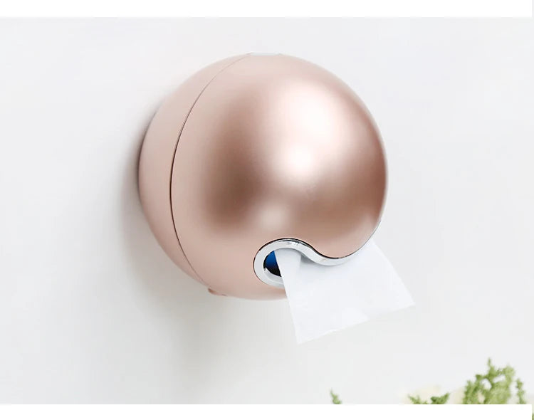 Golden Paper Holder Wall-mounted Toilet Brush Plastic Creative Toilet Paper Box Nordic Trash Can Waste Bins Bathroom Accessories