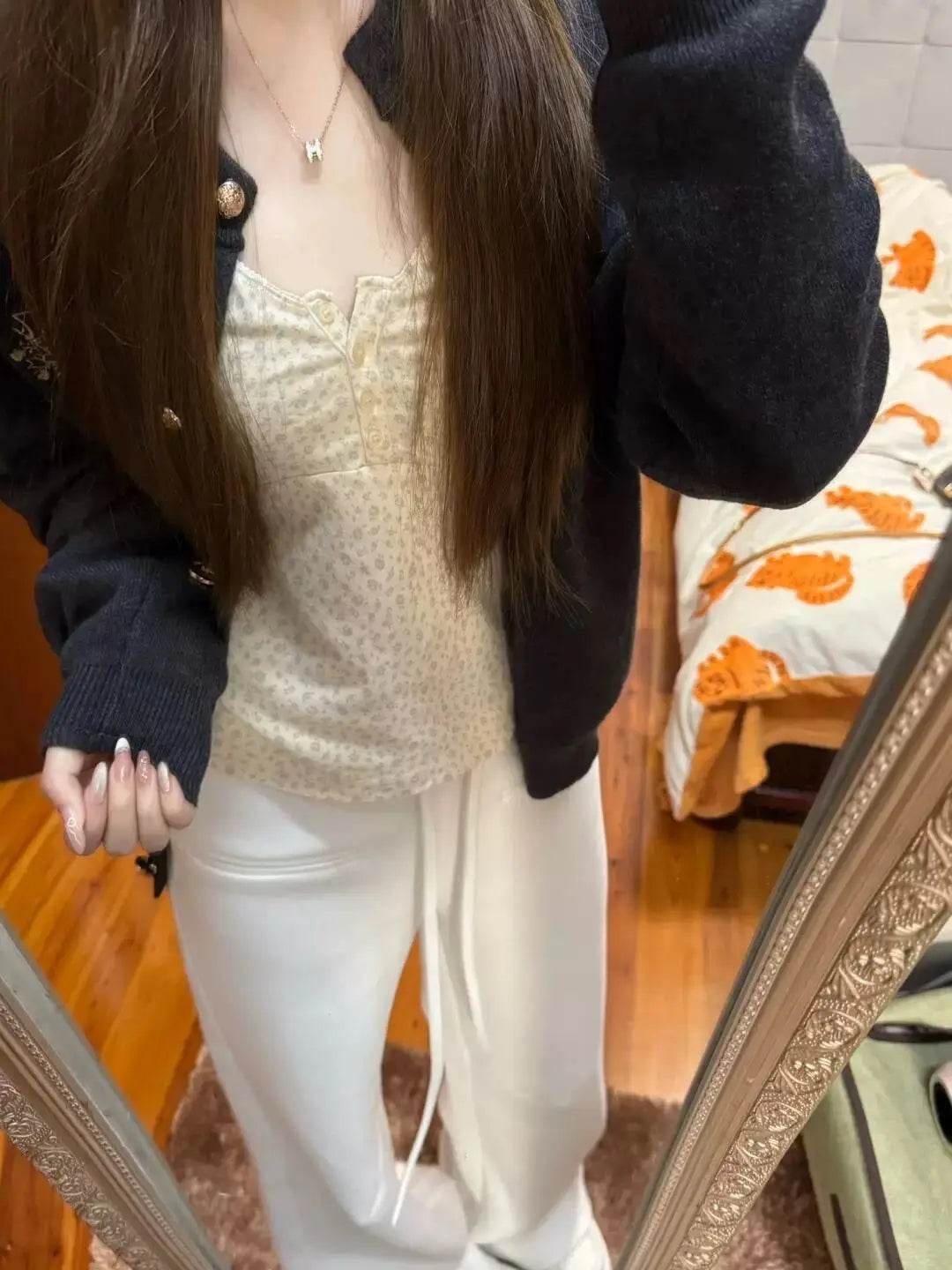 Gray Cardigan Sweater Women Loose Short Knit Coat For Spring And Autumn - AIAZ