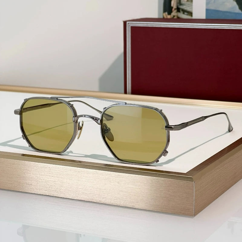 MARBOT Sunglasses Double Bridge Design Handmade Quality Alloy Rectangular Designer Brand Classic Alloy Glasses Outdoor UV400