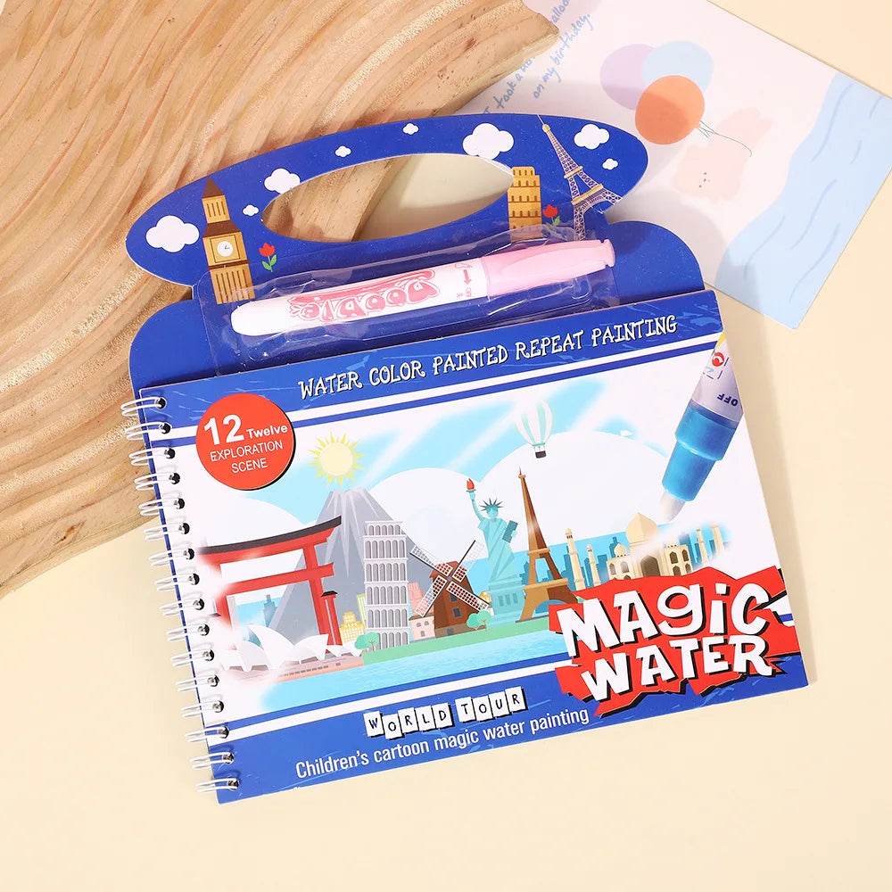 Magical Water Painting Book Toddler Early Education Toys Reusable Magic Drawing Coloring Book for Kids Children Montessori Toys - AIAZ