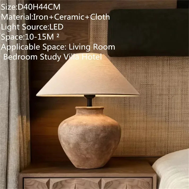 ULANI Contemporary Ceramic Table Lamp American Retro Creativity Living Room Bedroom Study Villa Hotel Homestay Desk Light