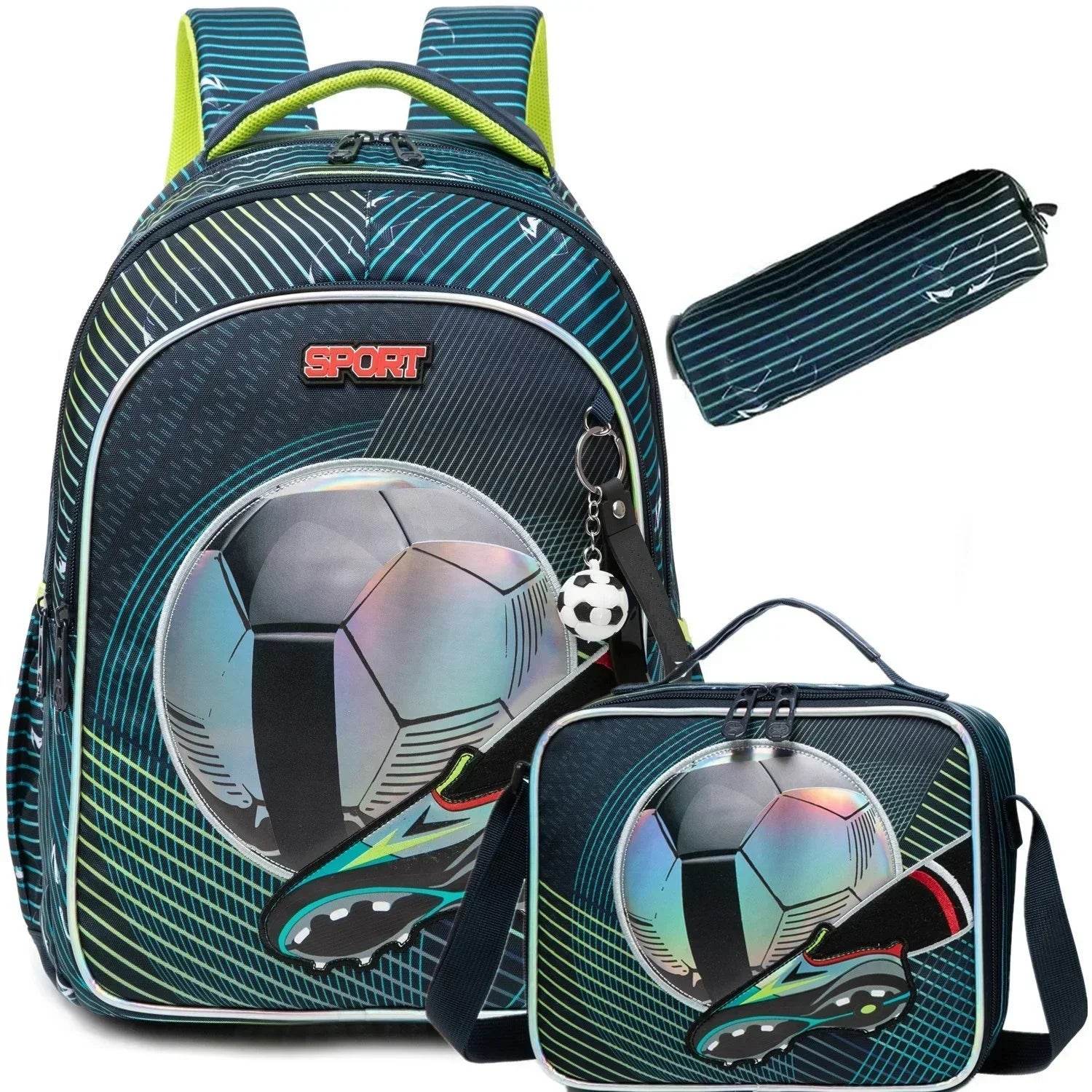 3PCS School Backpack for Boys Durable Elementary Student Backpack Large Capacity Bookbag Lightweight Mochila Back To School Bag - AIAZ