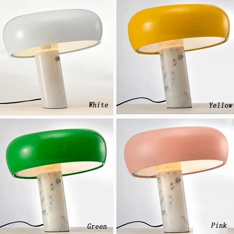 Italian Luxury Designer Mushroom Marble Desk Lamp Modern Children's Study LED Table Lamps Living Room Bedroom Decorative Lights