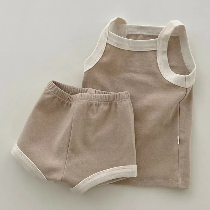2025 New Baby Sleeveless Clothes Set Boy Girl Summer Thin Cotton Vest + Shorts 2pcs Suit Infant Outfits Toddler Breathable Set
