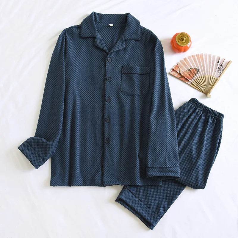 2025 New Men's Autumn/Winter Pajama Set Thickened Warm Home Clothes Long Sleeve Long Pants Two Piece Set Large Size Set - AIAZ