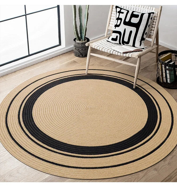 Living Room Carpet Home Decoration Natural Jute Hand Woven Bedroom Rug Fashion Minimalism Wear-resistant Durable Breathable Mat
