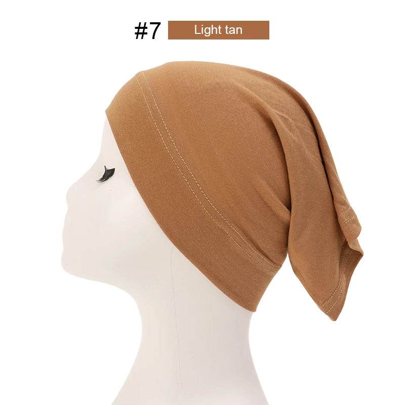 Fashion Muslim Hijab Caps Solid Underscarf Women Veil Modal Cotton Hijab Muslim Scarf Turbans Head Women's Hijabs Hat Islamic - AIAZ