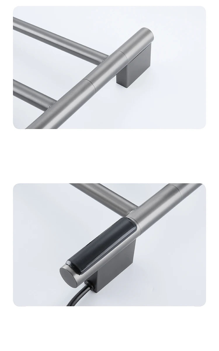 Rotatable Bathroom Electric Heated Carbon Fiber Towel Rail Warmer Digital Display Temperature Time Control Smart Home Bar Dryer